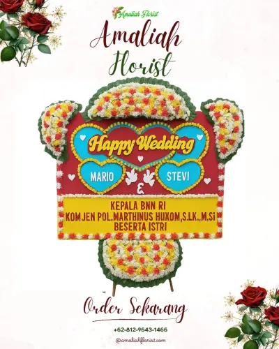 Karangan Papan Bunga Pernikahan di Mulyasari
